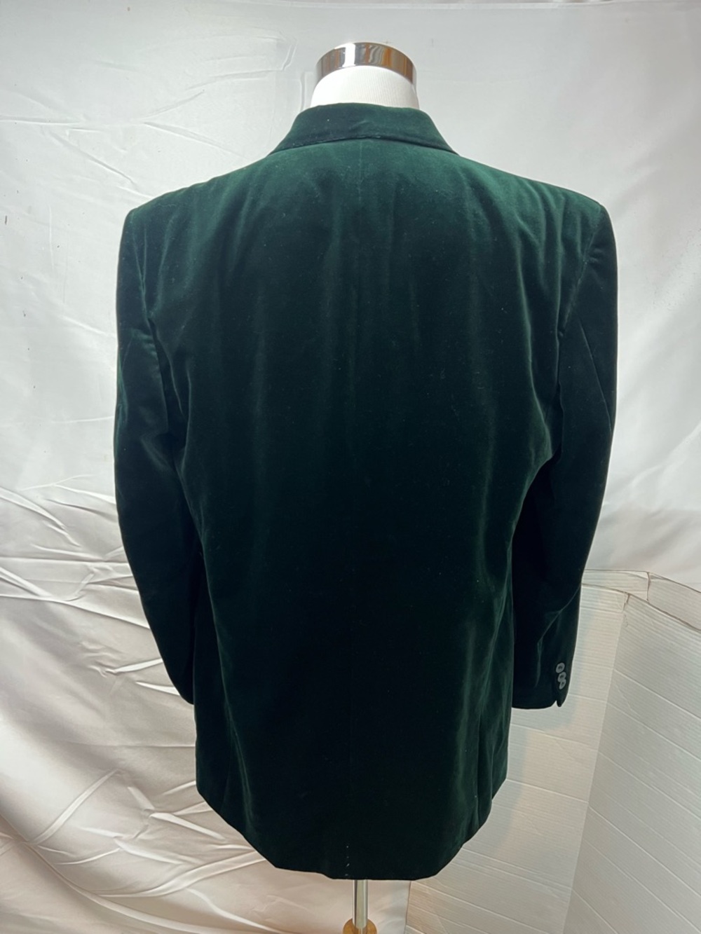 Men’s 44L Dark Green Velvet Stacy Adams Blazer Jacket Vintage Sport Coat - Picture 6 of 8